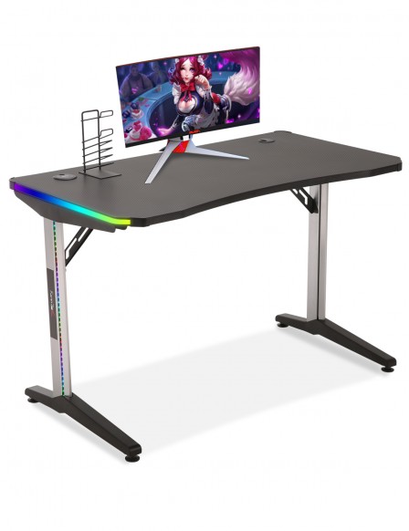 E-WIN 2.0 Edition RGB Gaming Desk with Smart Wireless Charger And USB Port