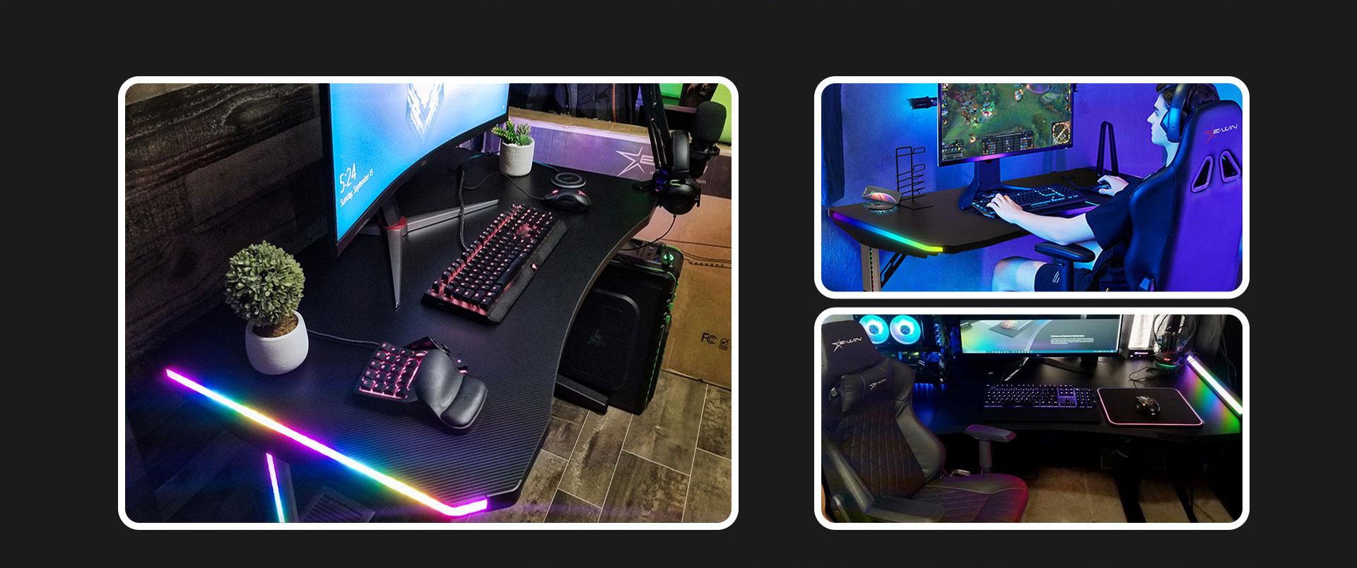 E-WIN RGB Gaming Desk