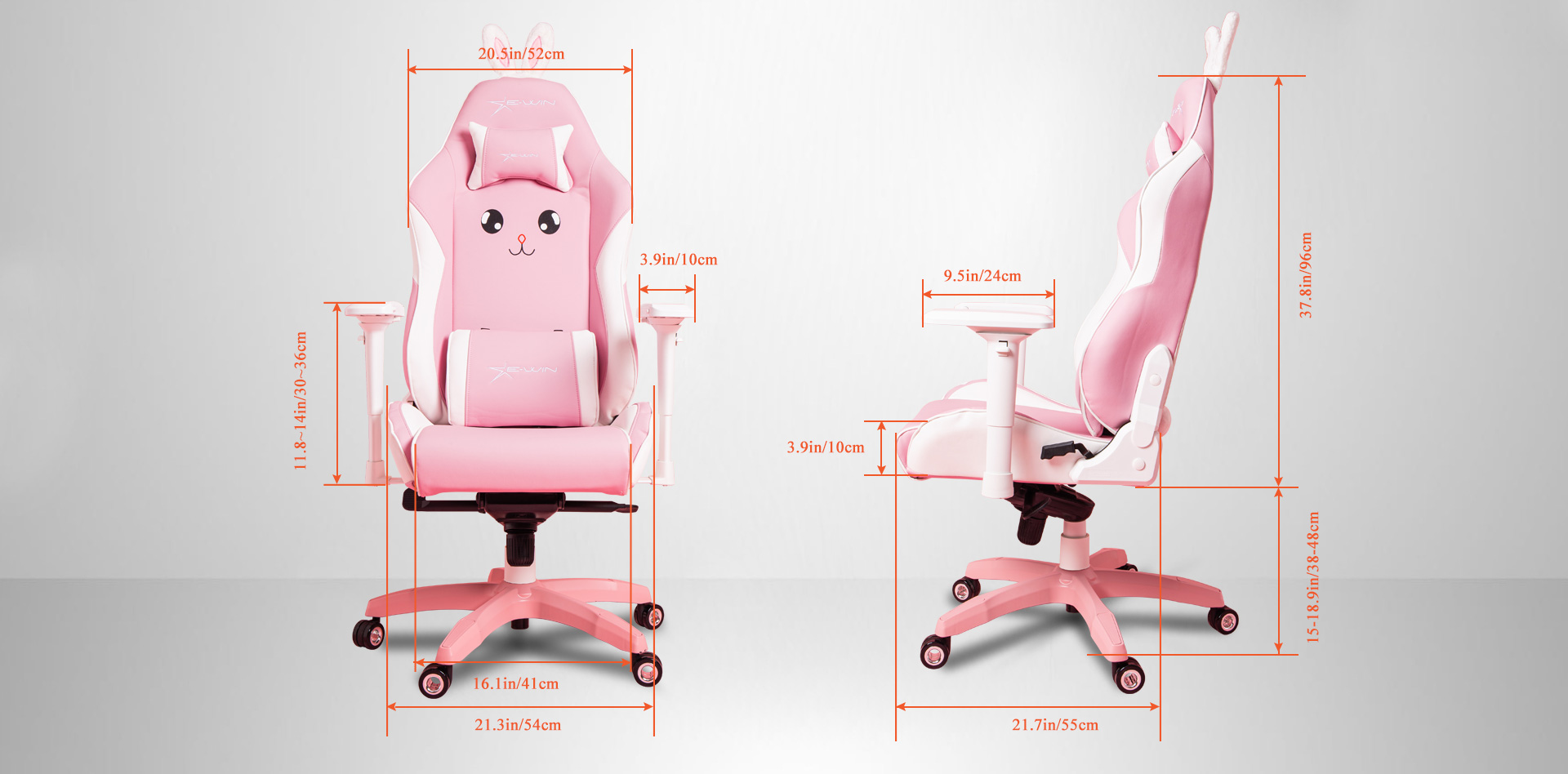 E-WIN Gaming Chair Dimensions